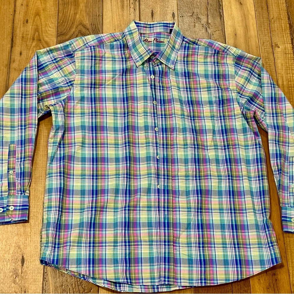 Alan Flusser Multicolor Plaid Button-Down Easter Dress Shirt